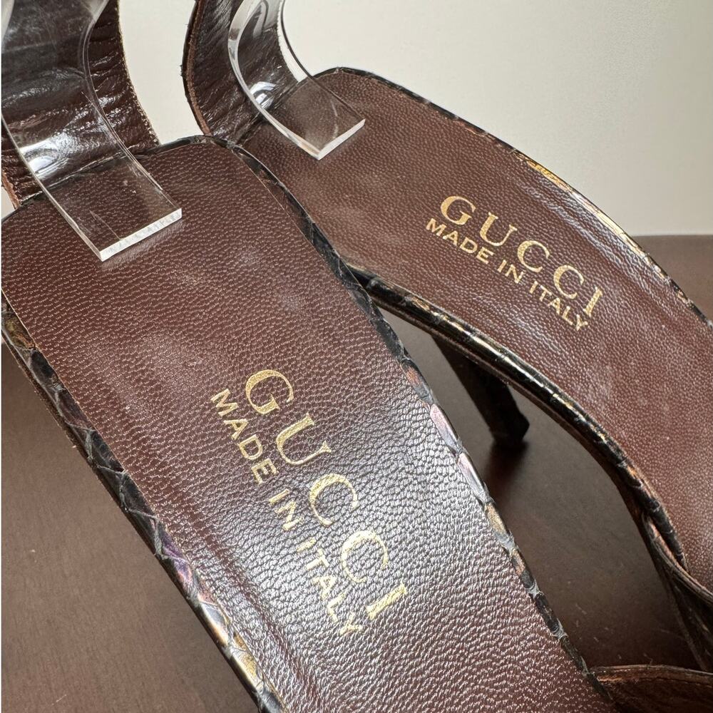 Gucci by Tom Ford Vintage Python Ankle Strap Heels - Size 7.5 - Picture 7 of 8